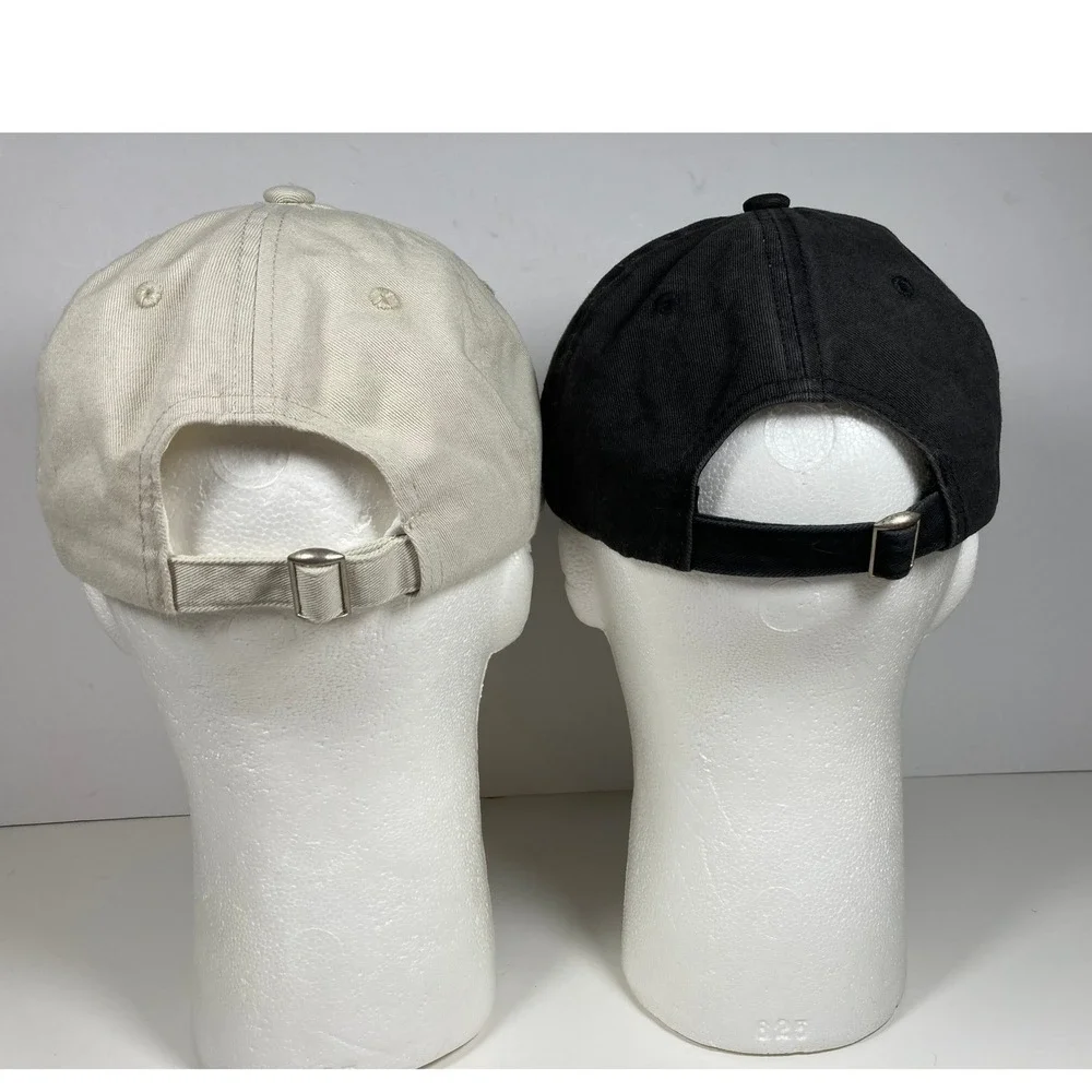Bluey and Bingo Kids Baseball Caps Set of 2 Black Tan Adjustable‎ Cotton Hats